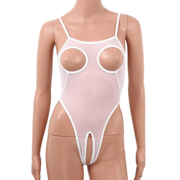 Women's Mesh Crotchless Catsuit with Nipples Holes / Female Erotic Lingerie - EVE's SECRETS